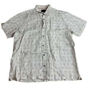 Simon Carter London Abstract Block Print Button Down Shirt Size 44 (L)